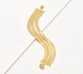 David Markstein Gold Tone Bronze 3-Row Flexible Herringbone Bracelet Small